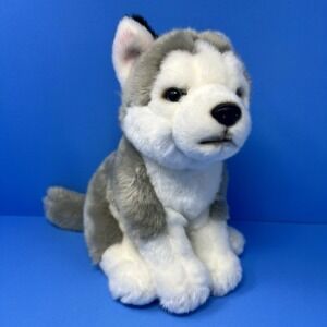 Realistic Siberian Husky Puppy Plush 2022 Stuffed Animal Dog Soft Toy 10"